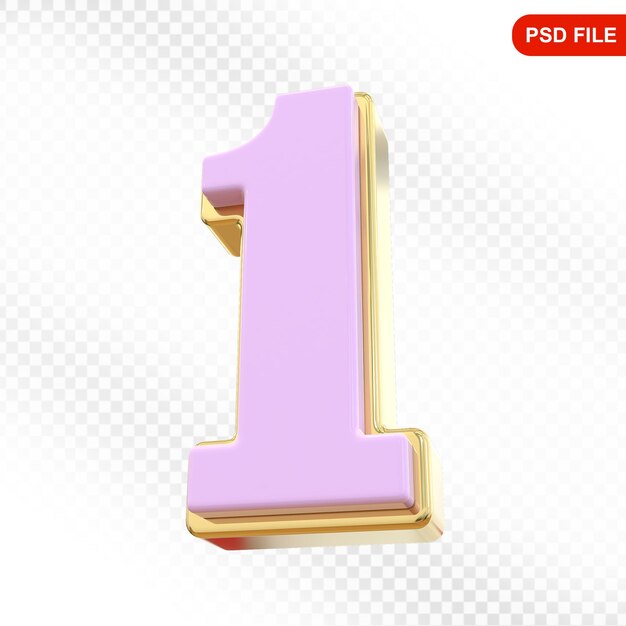 Numéro 1 Rose avec de l'or