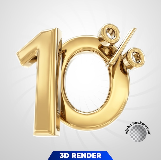 Número 10 por ciento dorado