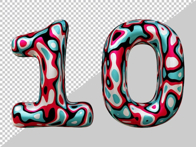 Numero 10 con stile moderno 3d