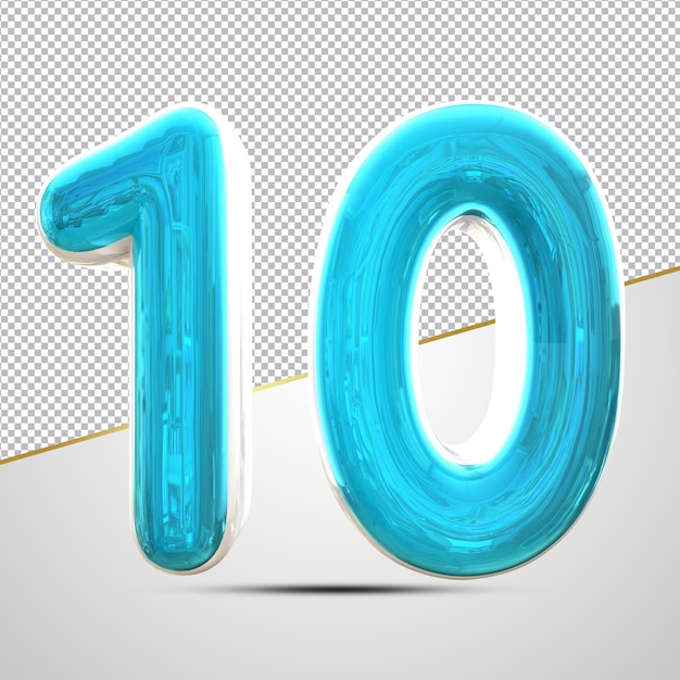 Numéro 10_rendu 3d_couleur Bleue