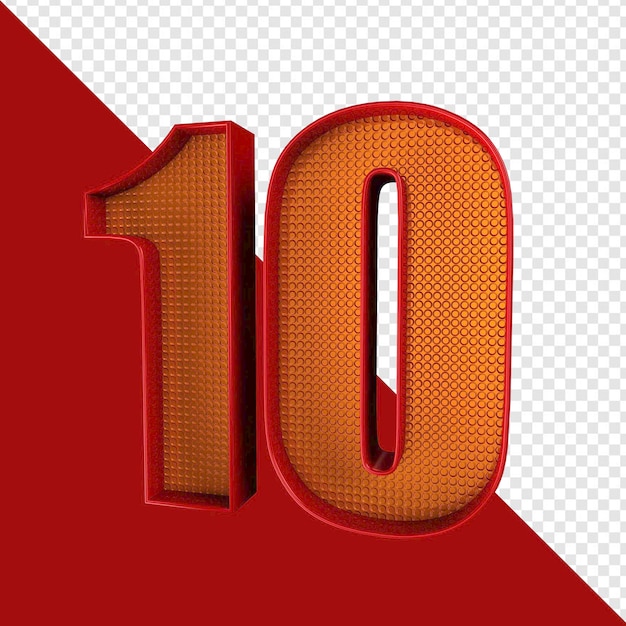 Número 10 vermelho