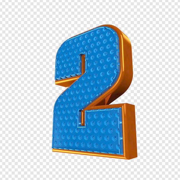 numero 2 due azzurri e oro