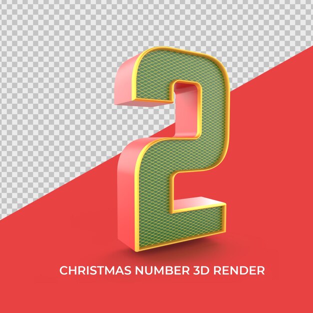 numero 2 ornamenti di natale 3d render