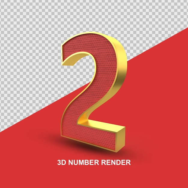 Número 2 render 3d