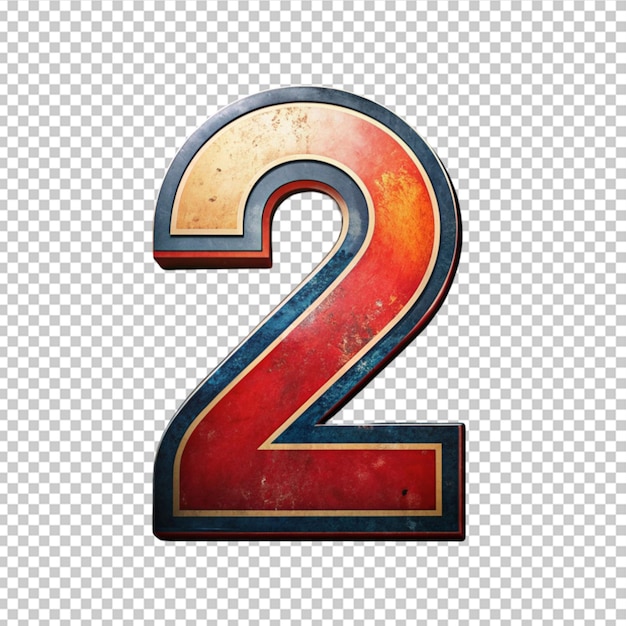 Número 2 renderizado en 3d