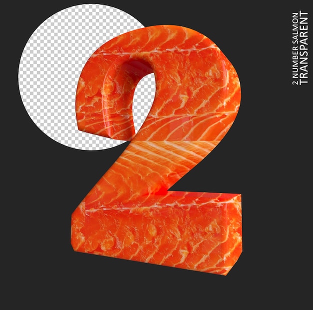 Numéro 2 Texture Saumon Numéro 3d 2