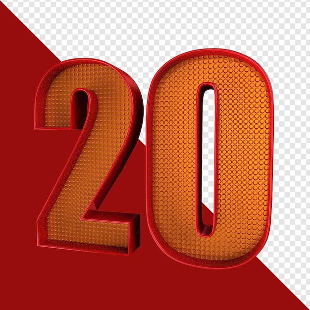 Número 20 rojo