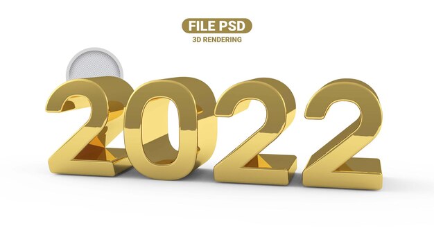 PSD número 2022 render 3d