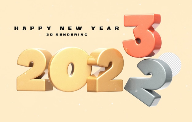 Numéro 2023 Bonne Année 2023 Bannière 3d