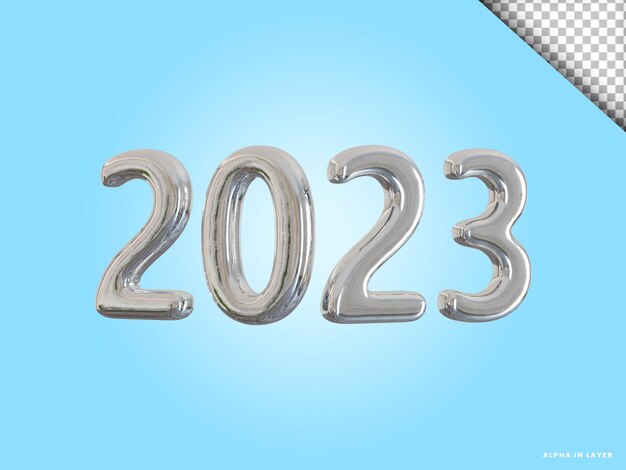 Numero 2023 Capodanno Rendering 3D