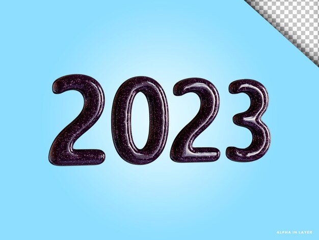 Numero 2023 Capodanno Rendering 3D