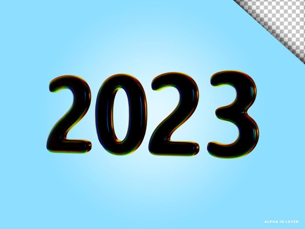 Numero 2023 Capodanno Rendering 3D