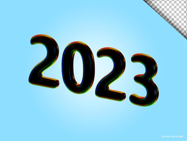 Numero 2023 Capodanno Rendering 3D