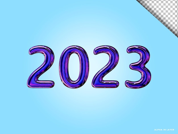 Numero 2023 Capodanno Rendering 3D