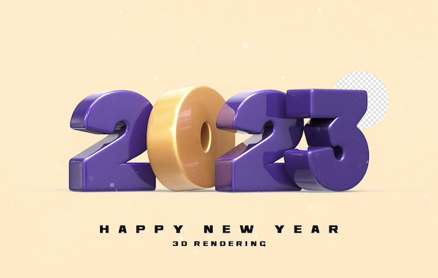 PSD número, 2023, feliz año nuevo, 2023, 3d, render