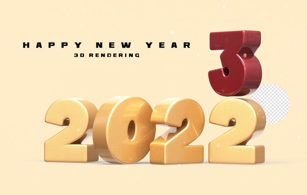 Número 2023 Feliz Año Nuevo 2023 Banner 3D