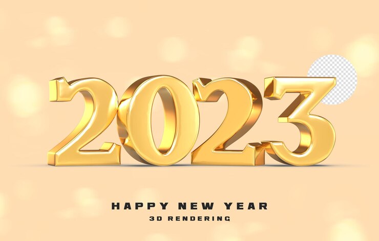 PSD número 2023 feliz año nuevo 2023
