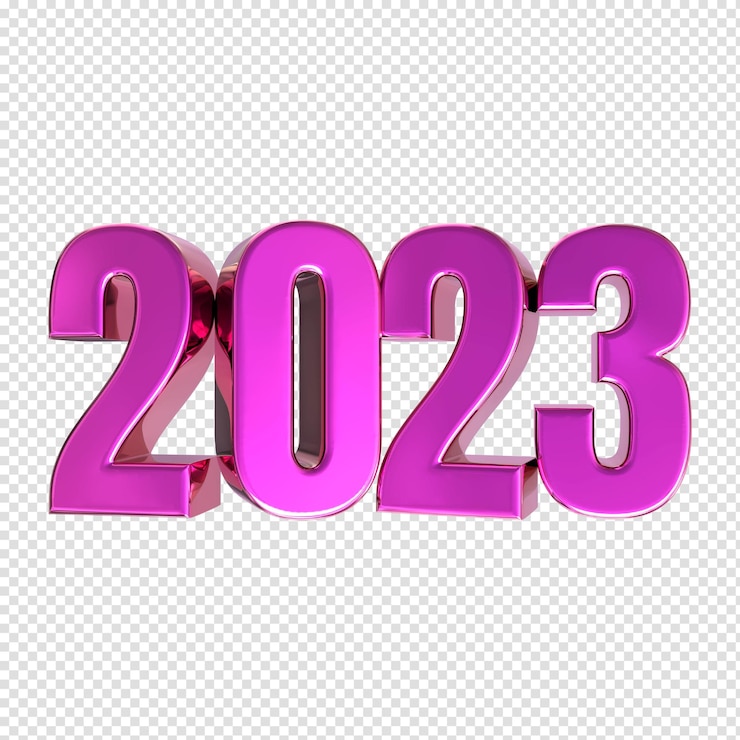 PSD número 2023 feliz año nuevo 3d
