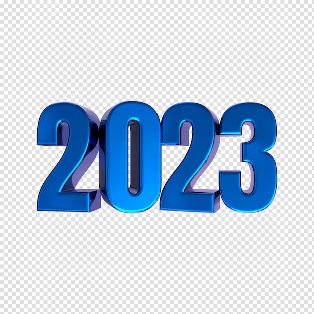 Número 2023 feliz año nuevo 3d