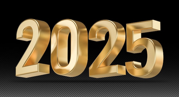 Número 2025 Año Nuevo de Oro