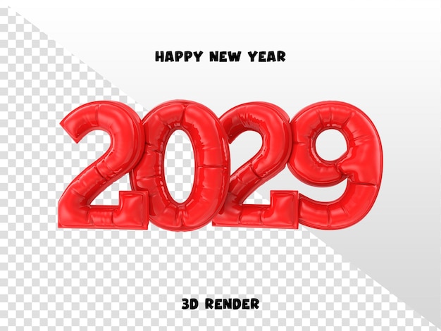 Número 2029 Rojo 3D Redner