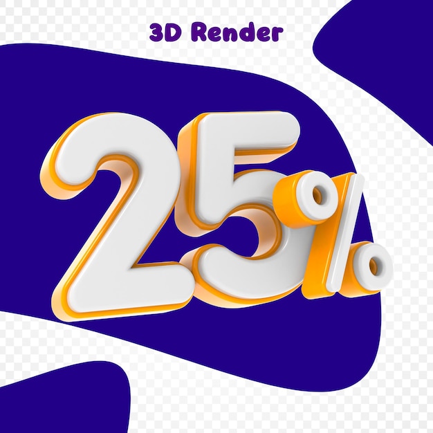Número 25 Renderizado en 3D