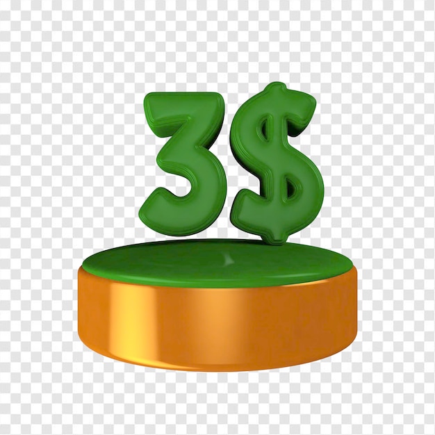 Numéro 3 3d Dollar