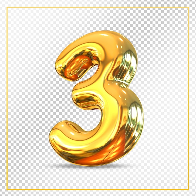 El número 3 de oro.