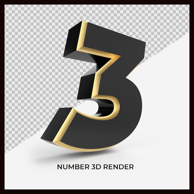 numéro 3 rendu 3D
