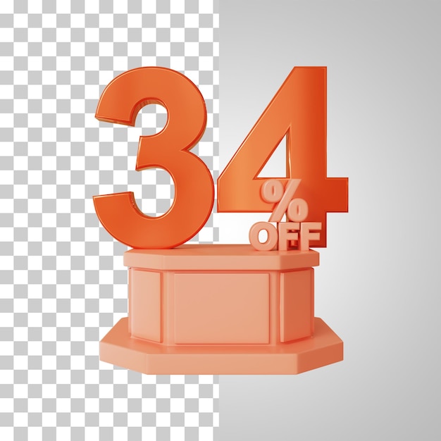 Numéro 3d 34 % sur le rendu 3d du podium