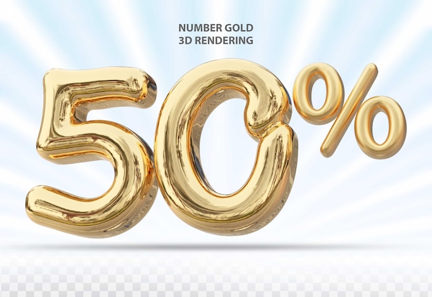 Numéro 3d 50 Pour Cent D'or