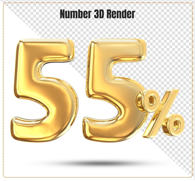 Numéro 3d 55 Pour Cent D'or