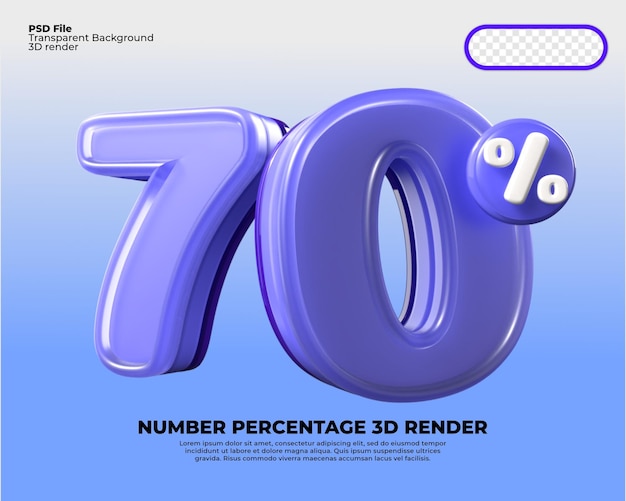 Numéro 3d 70 Pourcentage Vente Discount Bleu