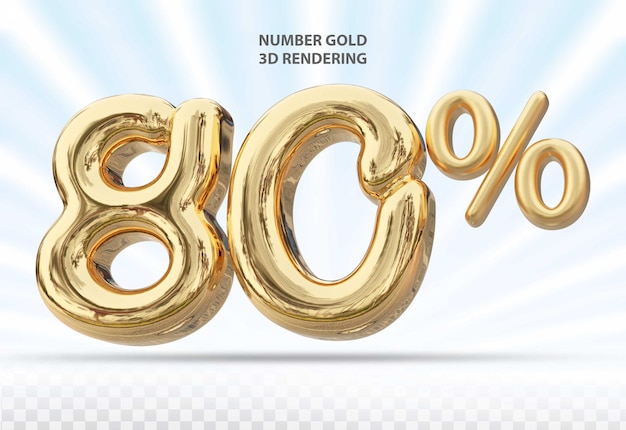 Numéro 3d 80 Pour Cent D'or