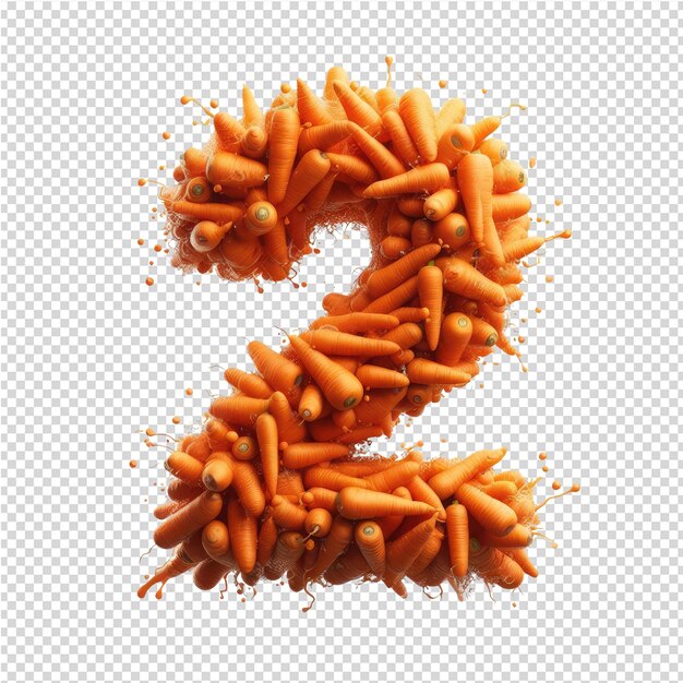 Número 3D aislado en un lienzo PNG claro