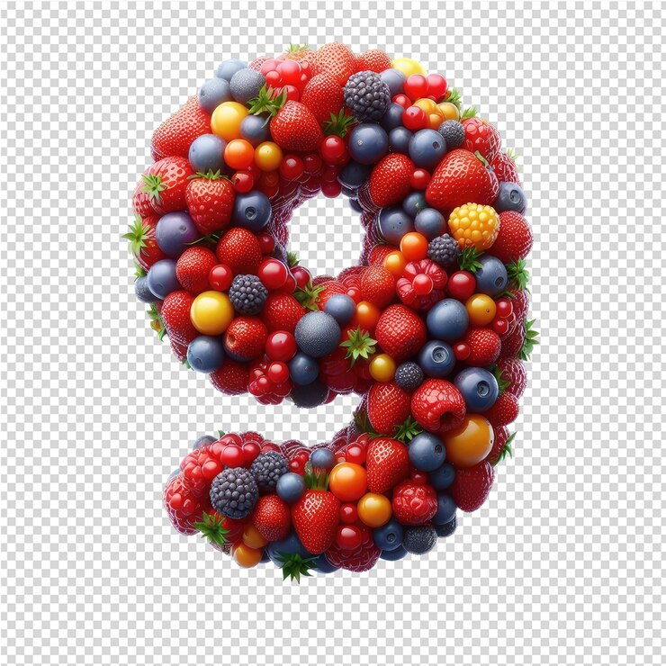 PSD número 3d aislado en un lienzo png claro