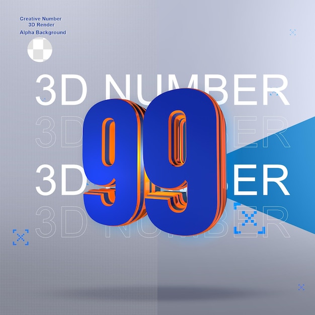 Numéro 3d Bleu Gras 99