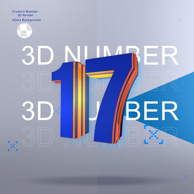 Numéro 3d Bleu Gras17