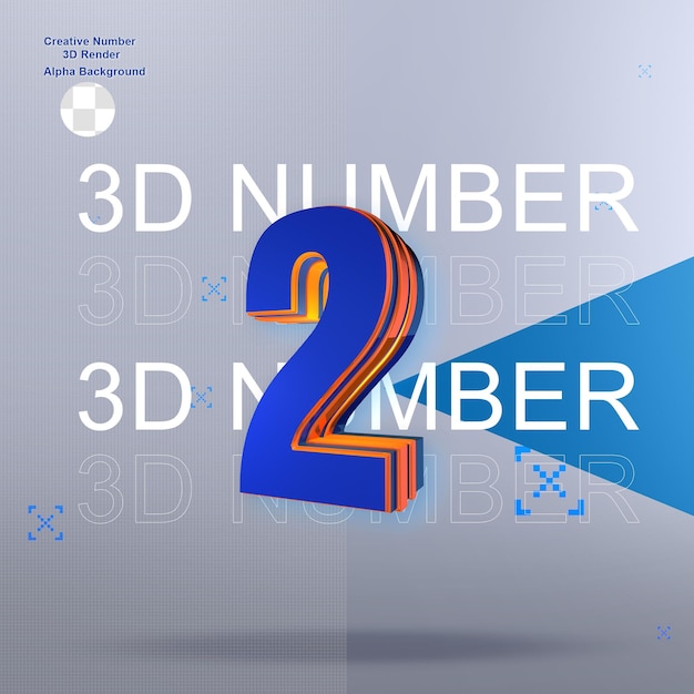 PSD numéro 3d bleu gras2