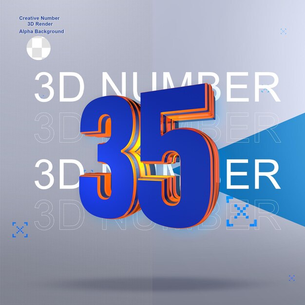 Numéro 3d Bleu Gras35