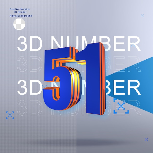 Numéro 3d Bleu Gras51