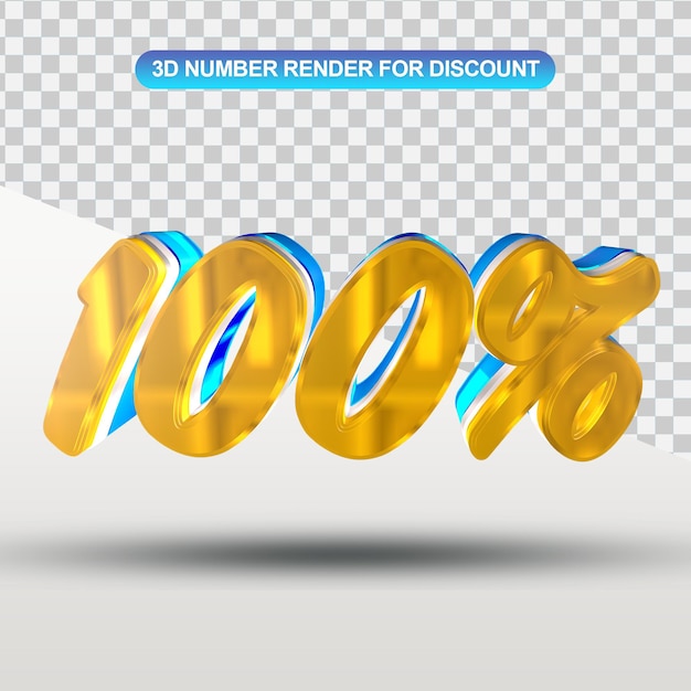 número 3D para descuento