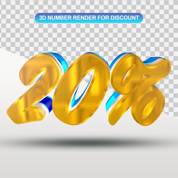 número 3D para descuento