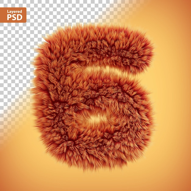 PSD número 3d esponjoso