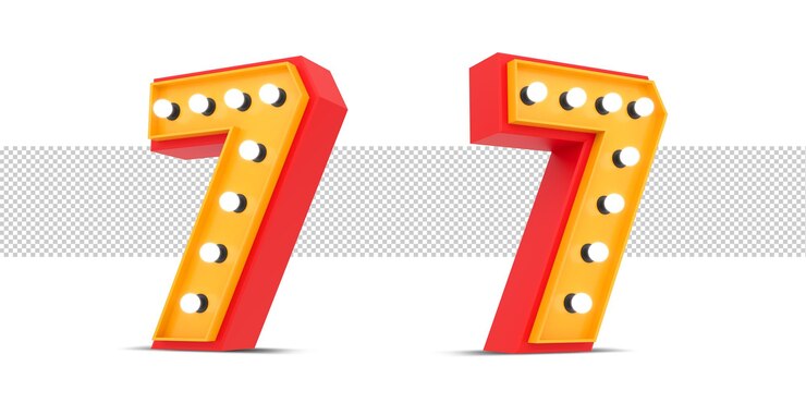 PSD número 3d estilo broadway con bombilla, renderizado 3d