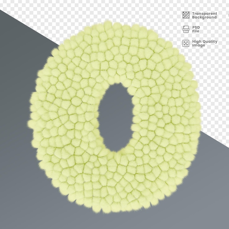 PSD número 3d fluffy zero