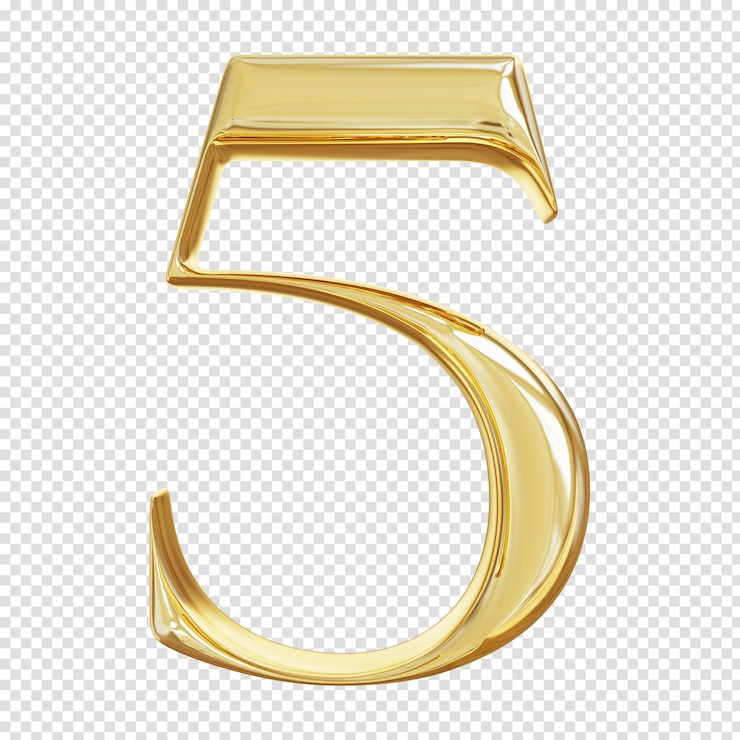 PSD numero 3d gold render
