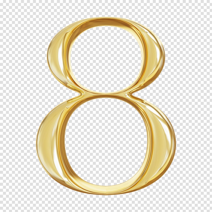 PSD numero 3d gold render