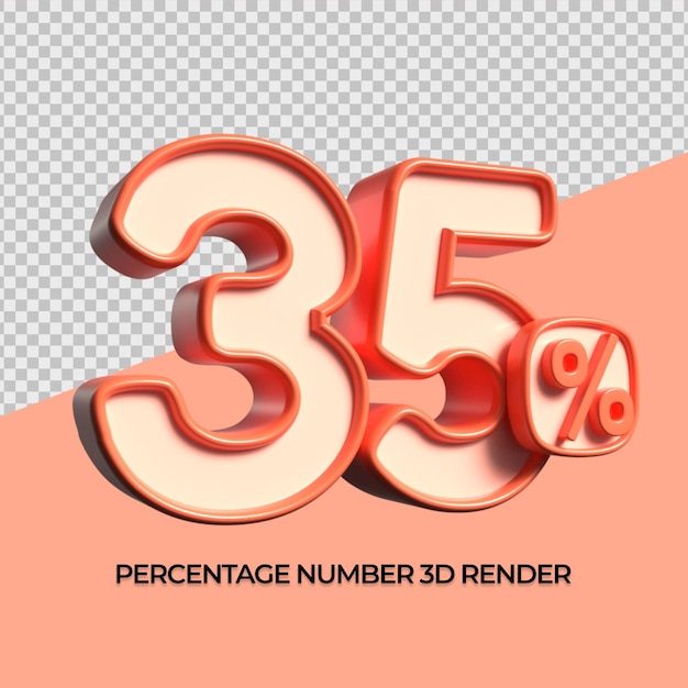 número 3d laranja para venda com desconto de 35 números percentuais progres