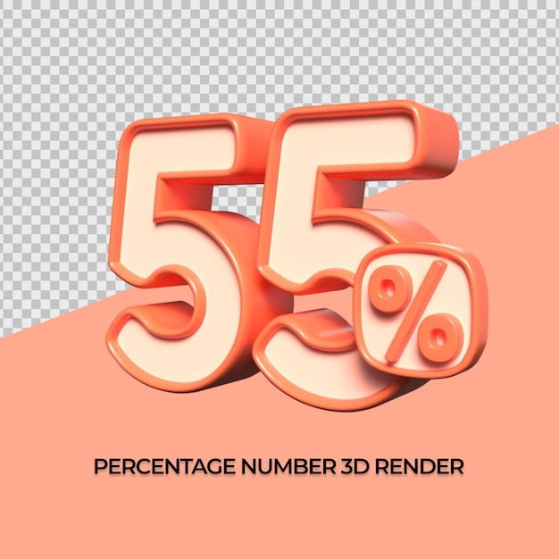 número 3d laranja para venda com desconto de 55 números percentuais progres